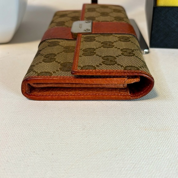 EUC Tan and Coral Gucci Long Canvas Wallet - Picture 4 of 16